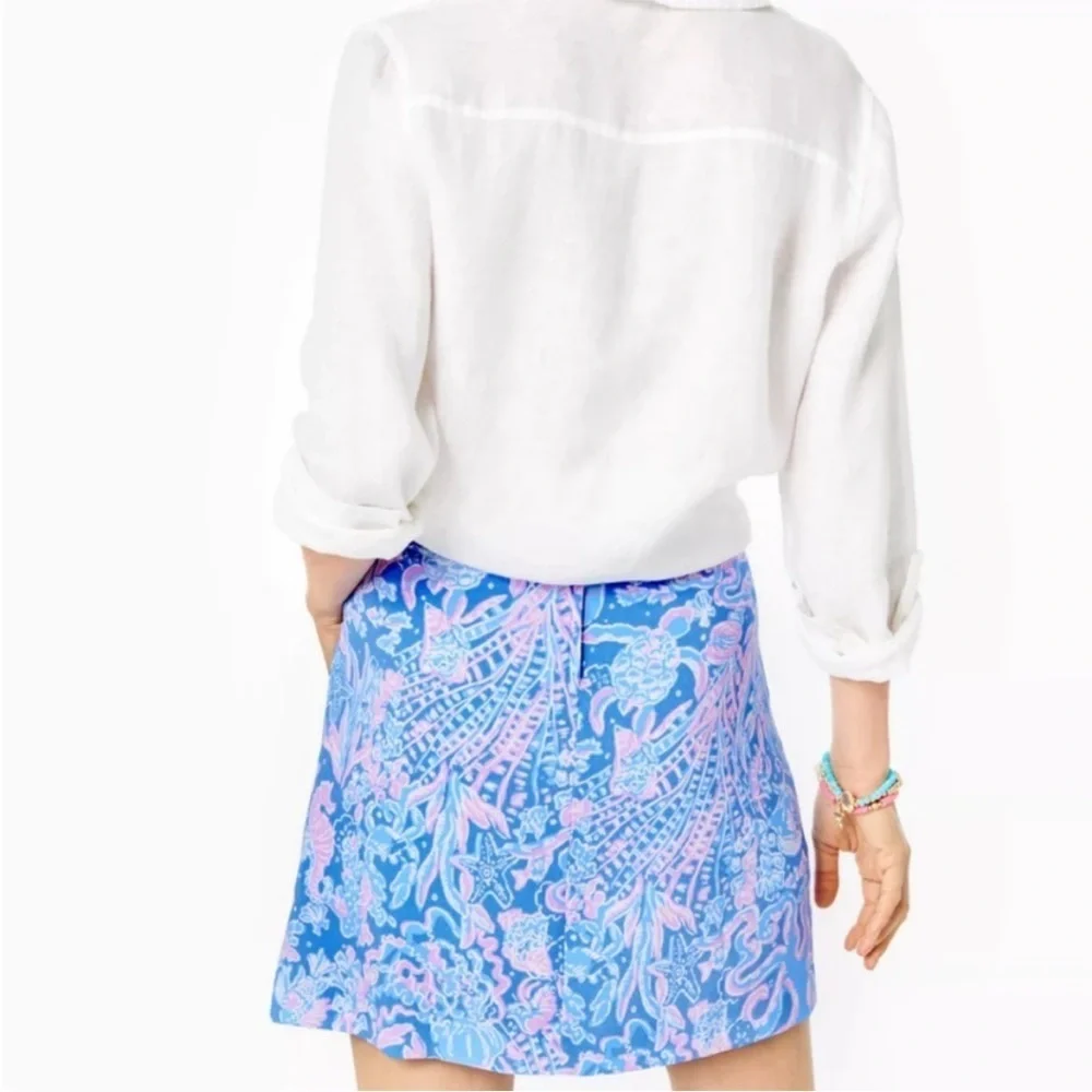 Lilly Pulitzer Jonas High Waisted Skort New Boca Blue Sea What I Sea Size 6